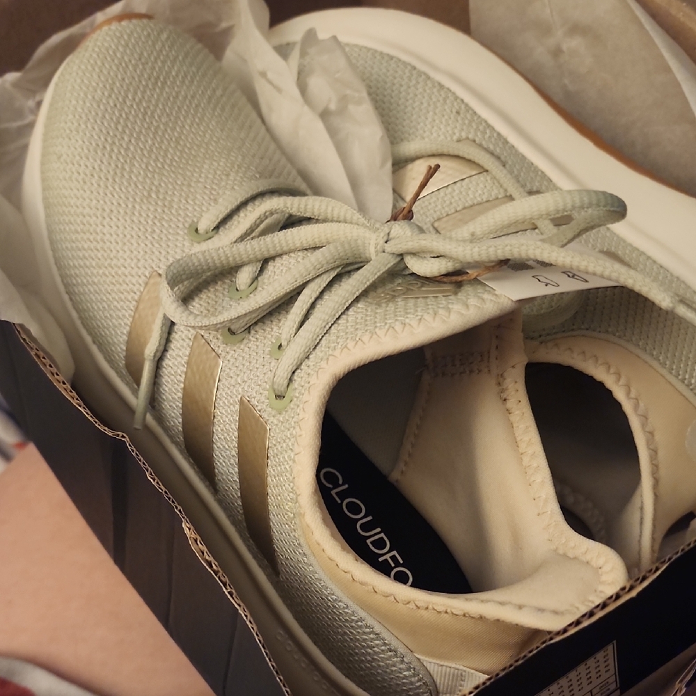 Adidas Cloudfoam Shoes in Mint and Tan